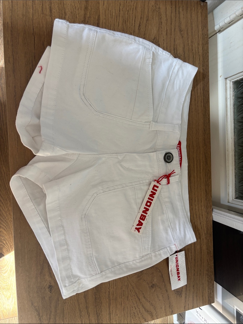 UNIONBAY Women's White High-Waist Denim Shorts